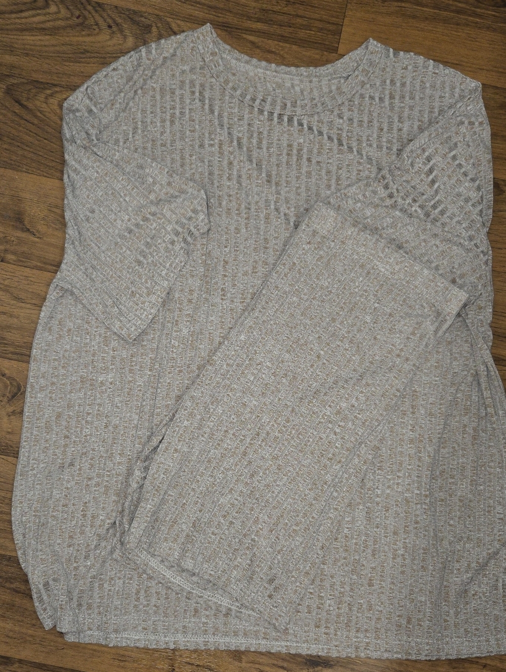 Cozy Ribbed Knit Women’s Lounge Set - Light Taupe